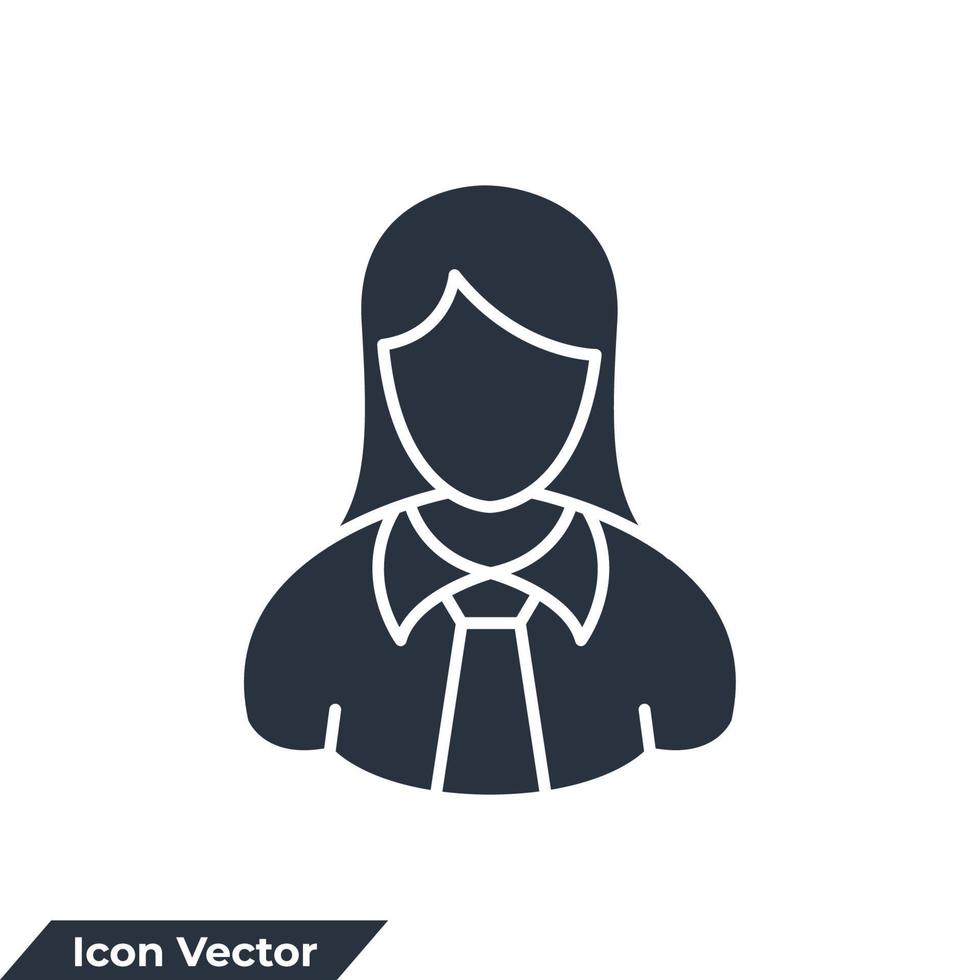 illustration vectorielle de femme d'affaires icône logo. modèle de symbole féminin avatar pour la collection de conception graphique et web vecteur