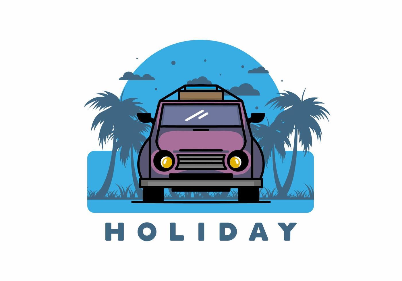 conception d'illustration de vacances en voiture vecteur