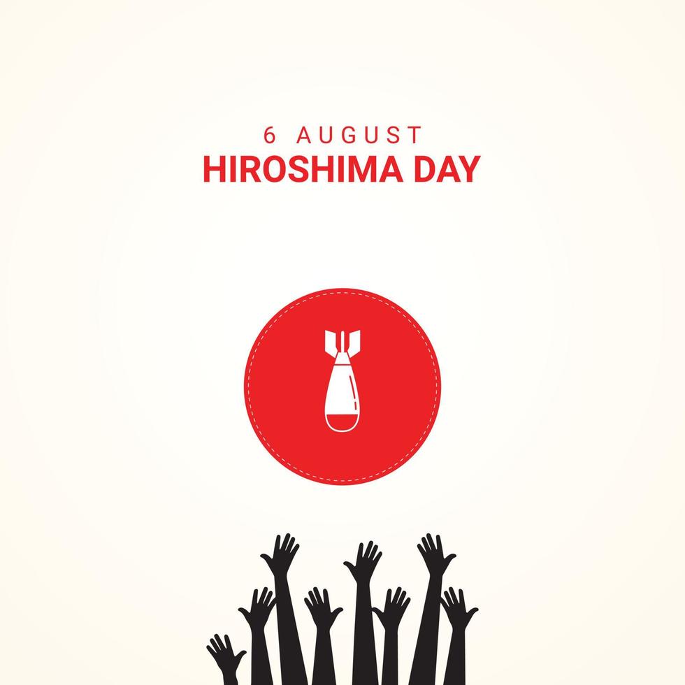 illustration vectorielle pour le 6 août jour du souvenir d'hiroshima jour du bombardement atomique d'hiroshima vecteur