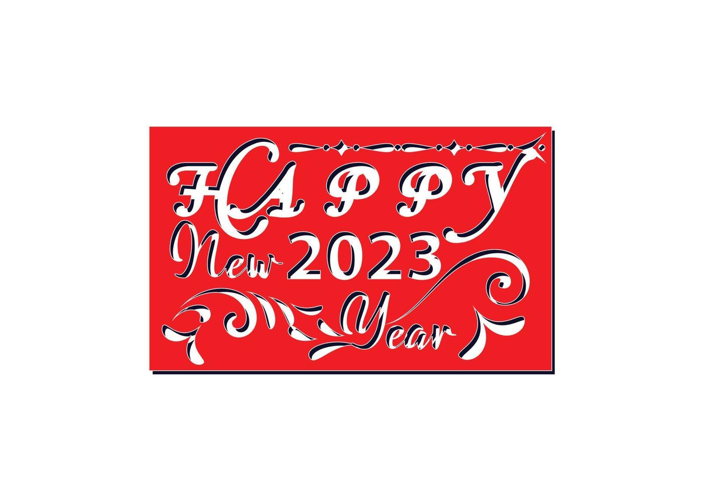 bonne année 2023 logo, bannière, modèle de conception de t-shirt vecteur