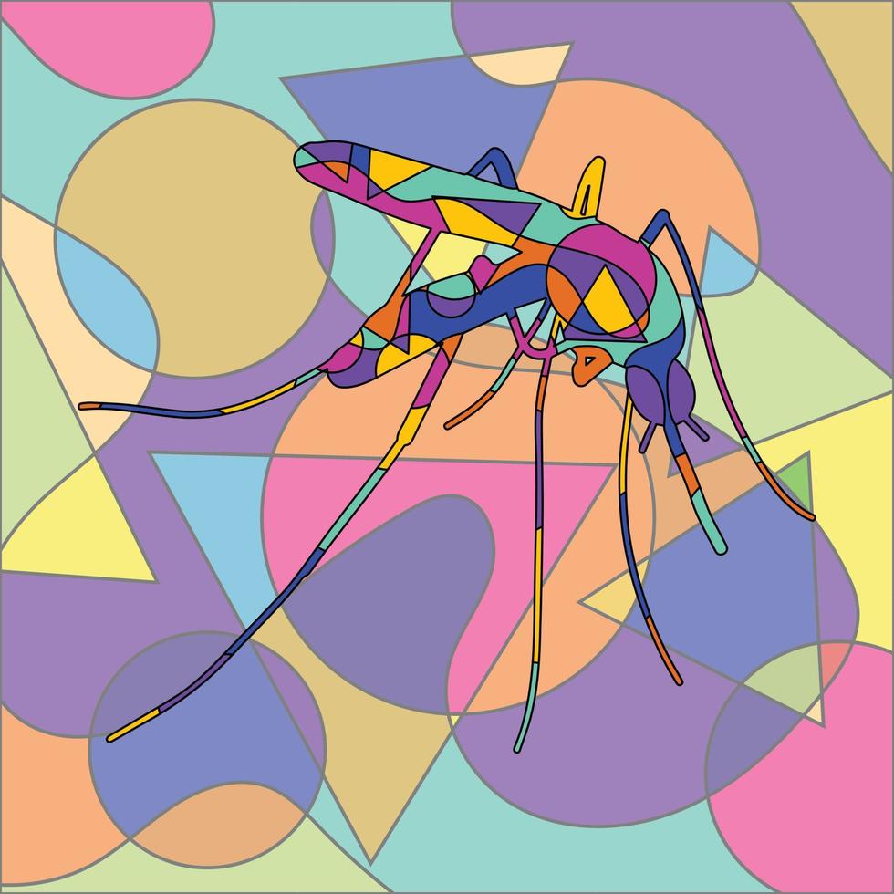 conception d'insectes colorés abstraits cubisme surréalisme style vecteur premium