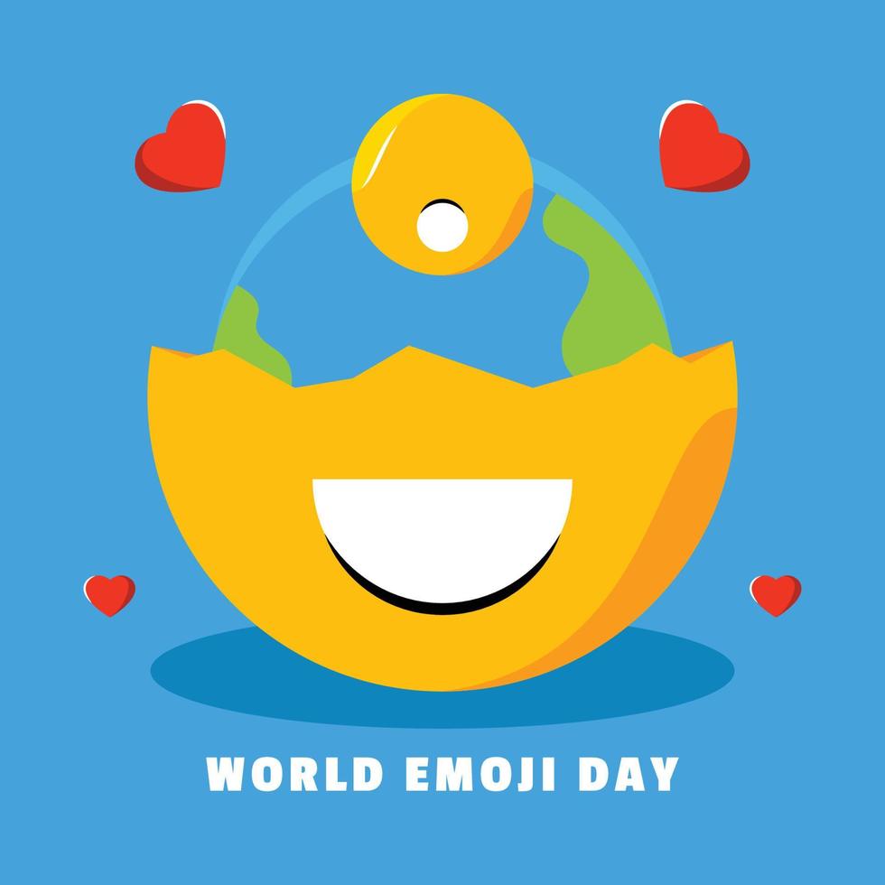 fond de conception de la journée mondiale des emoji pour le moment de salutation vecteur