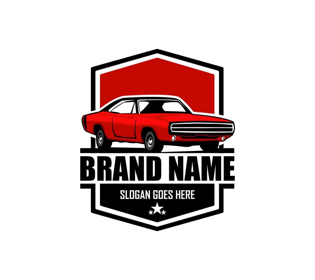 muscle car silhouette logo vecteur concept insigne emblème isolé