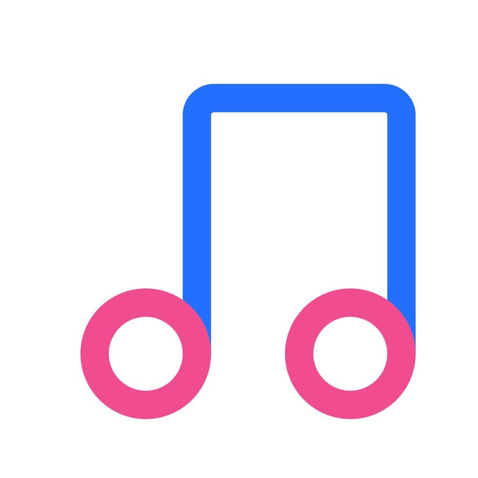 notez l'icône de la musique avec une couleur à deux tons vecteur