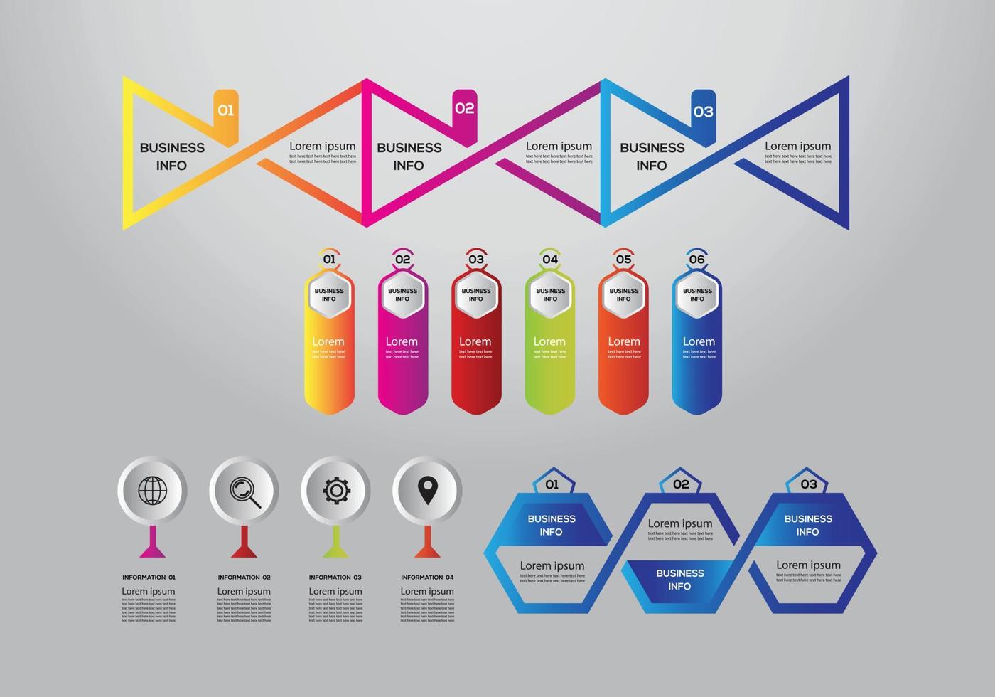 vecteur de modèle de conception d'infographie d'entreprise, peut être utilisé pour les étapes, les options, les processus métier, le flux de travail, le diagramme, le concept d'organigramme, la chronologie, les icônes marketing, les graphiques d'informations, les éléments infographiques