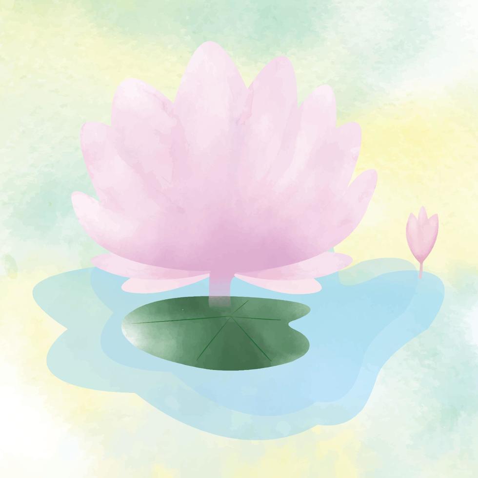 illustration de fleur de lotus aquarelle. vous pouvez utiliser ce graphique pour tout type de marchandise. il est parfait pour tout projet - emballage, papeterie, tasses, sacs, oreillers, t-shirts, etc. tout ce que vous voulez. vecteur