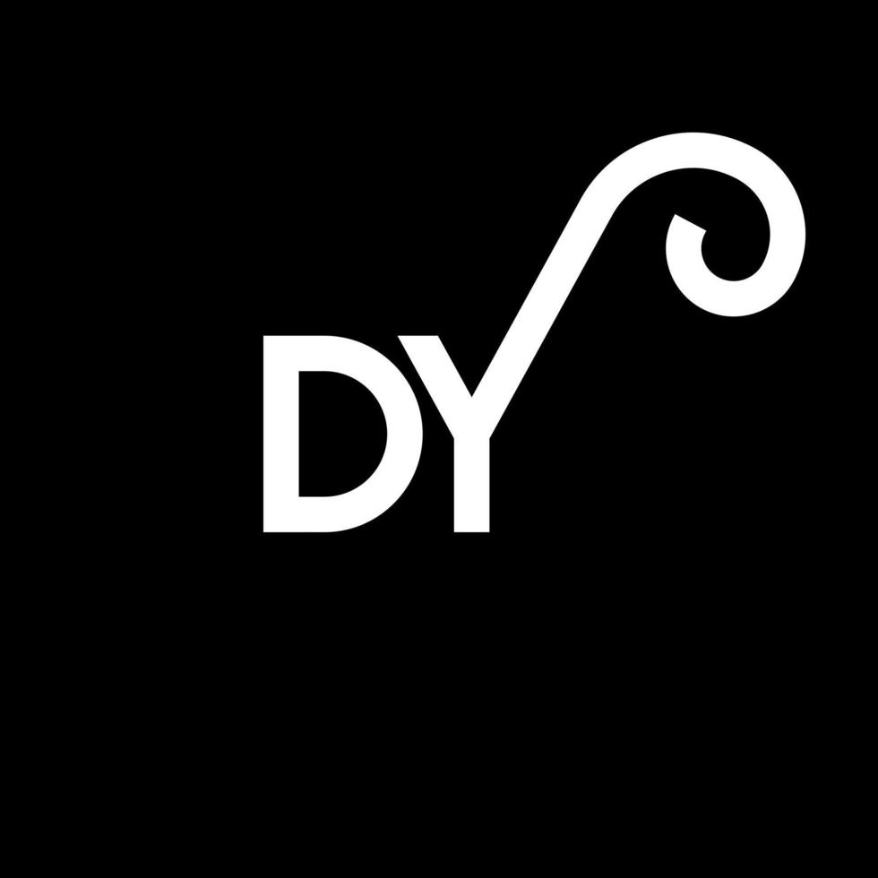 création de logo de lettre dy sur fond noir. concept de logo de lettre d'initiales créatives dy. conception de lettre dy. dy conception de lettre blanche sur fond noir. mon logo vecteur