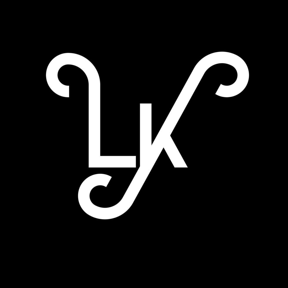 création de logo de lettre lk. lettres initiales icône du logo lk. lettre abstraite lk modèle de conception de logo minimal. vecteur de conception de lettre lk avec des couleurs noires. logo lc