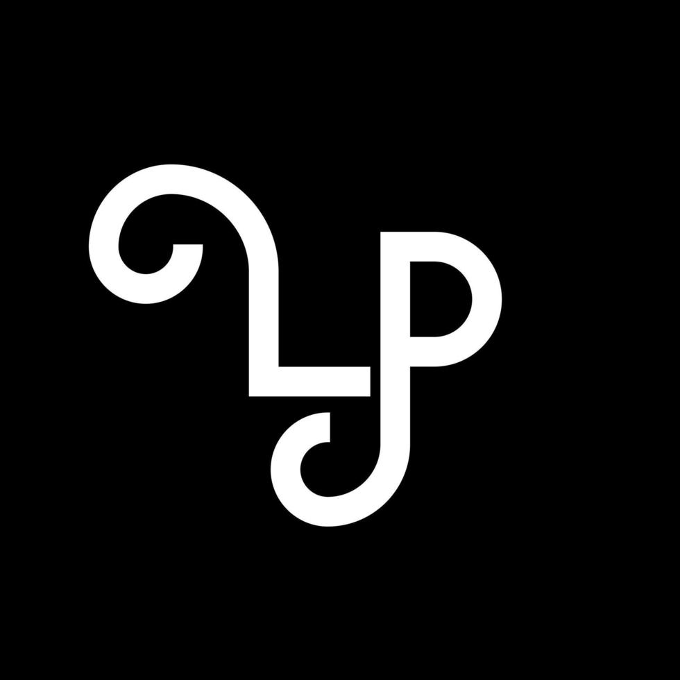 création de logo de lettre lp. lettres initiales icône du logo lp. lettre abstraite lp modèle de conception de logo minimal. vecteur de conception de lettre lo avec des couleurs noires. logo lp