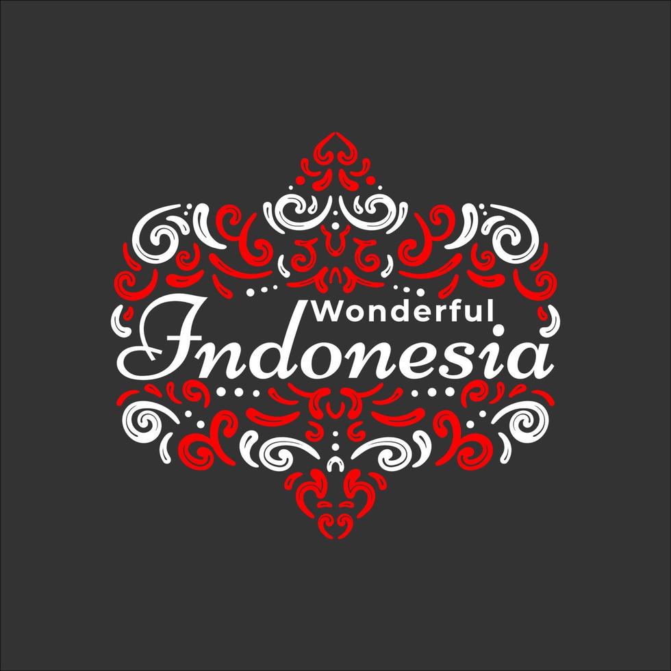 magnifique lettrage indonésien vecteur