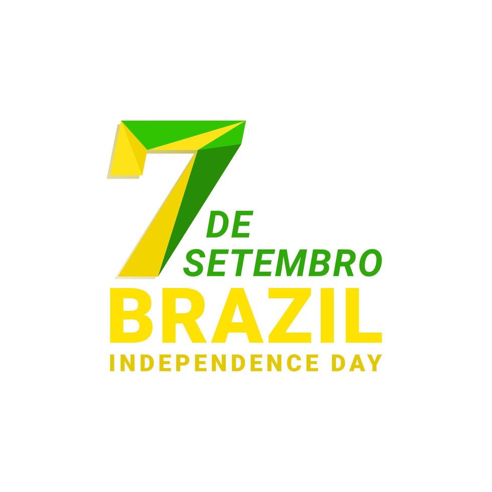 7 septembre, indépendance du Brésil. traduction 7 septembre, fête de l'indépendance du brésil. logo, plat, arrière-plan, bannière, modèle. vecteur