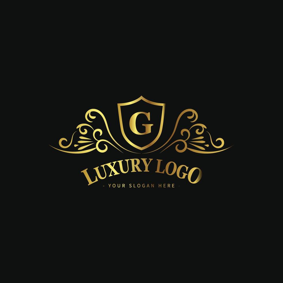 modèle de logo de luxe. adapté au logo de l'hôtel, au logo du marché, au logo de la mode, au logo du complexe, à la boutique, au mariage, etc. vecteur