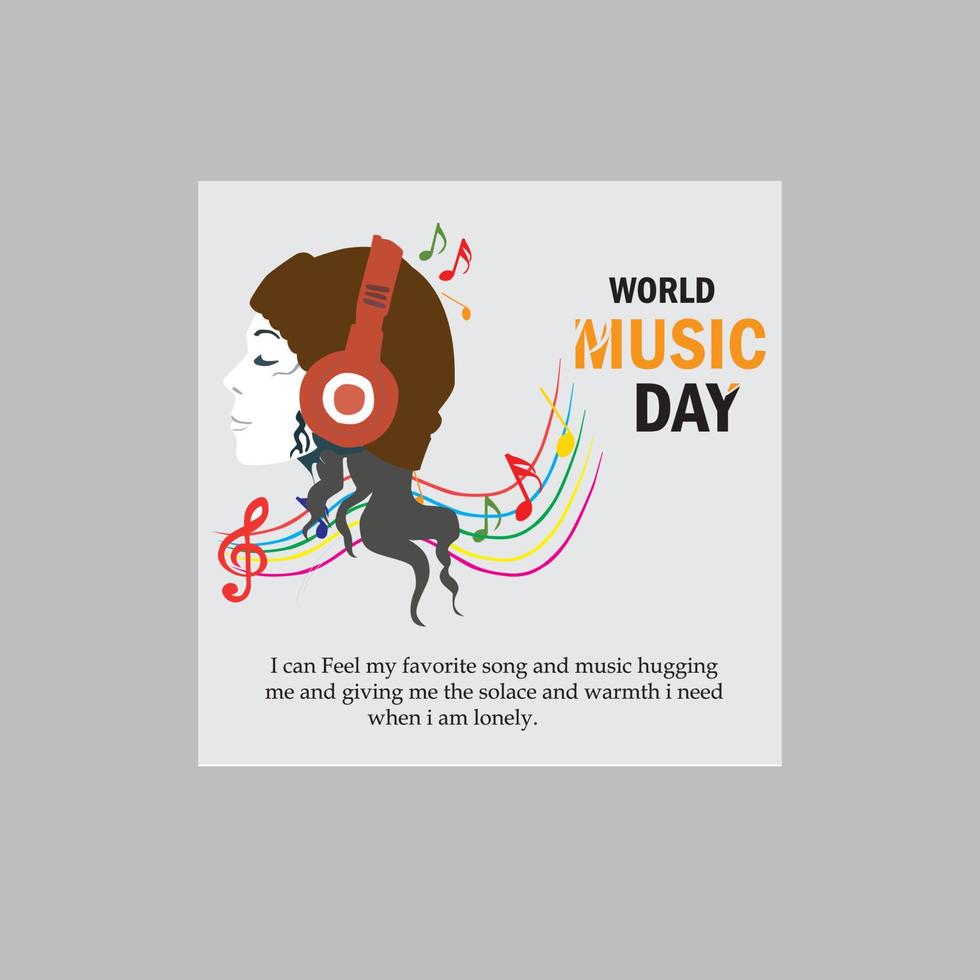conception de bannière de la journée mondiale de la musique vecteur