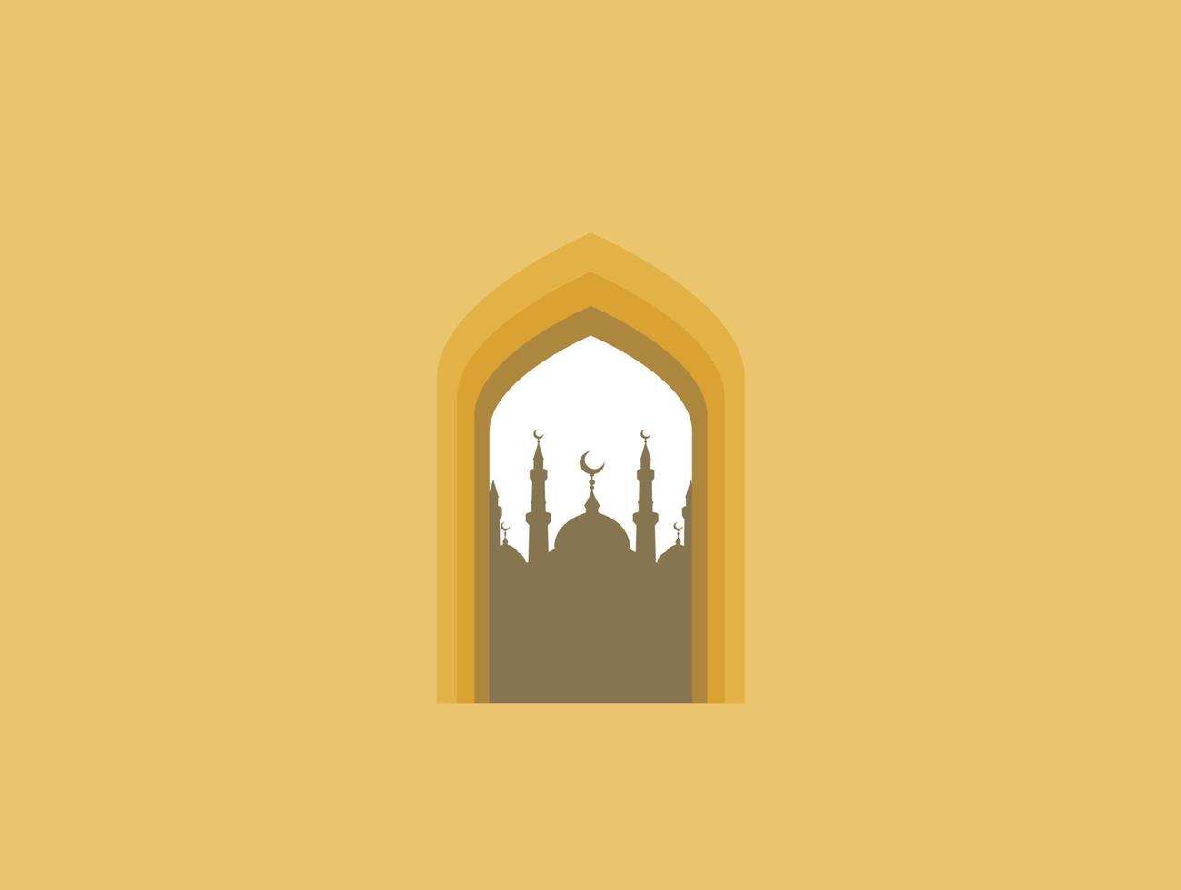 vecteur de portes et fenêtres en arc arabe