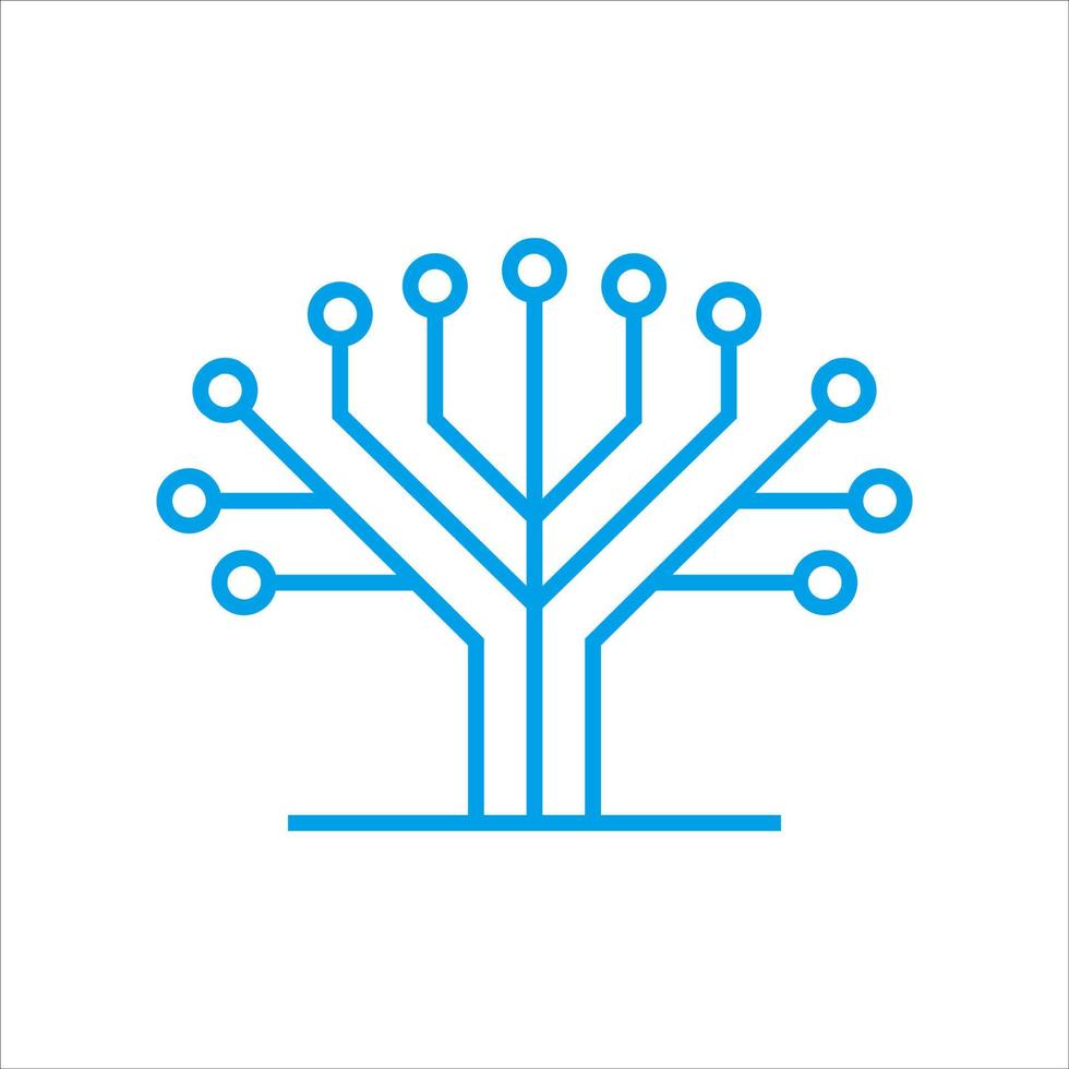 conception de modèle de logo de technologie d'arbre de circuit. icône d'entreprise de concept de technologie numérique innovante. illustration vectorielle. vecteur