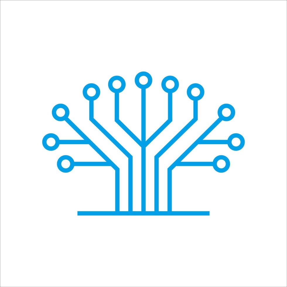 conception de modèle de logo de technologie d'arbre de circuit. icône d'entreprise de concept de technologie numérique innovante. illustration vectorielle. vecteur