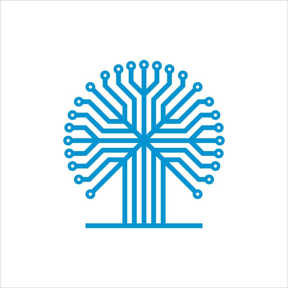 conception de modèle de logo de technologie d'arbre de circuit. icône d'entreprise de concept de technologie numérique innovante. illustration vectorielle. vecteur