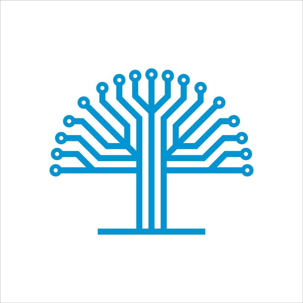 conception de modèle de logo de technologie d'arbre de circuit. icône d'entreprise de concept de technologie numérique innovante. illustration vectorielle. vecteur