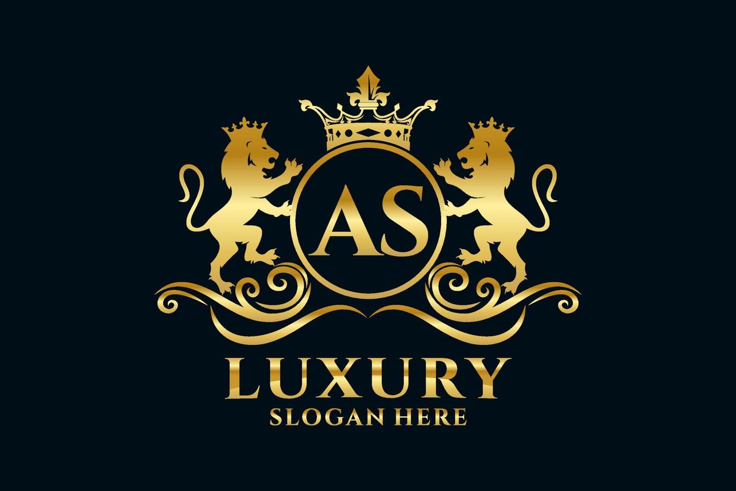 initial comme lettre modèle de logo de luxe royal lion dans l'art vectoriel pour les projets de marque luxueux et autres illustrations vectorielles.