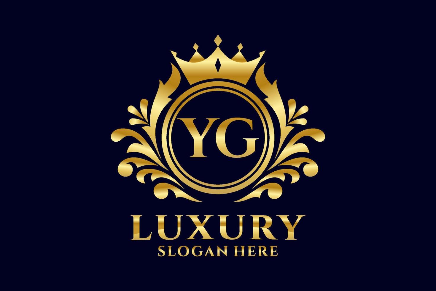 modèle initial de logo de luxe royal de lettre yg dans l'art vectoriel pour des projets de marque luxueux et d'autres illustrations vectorielles.
