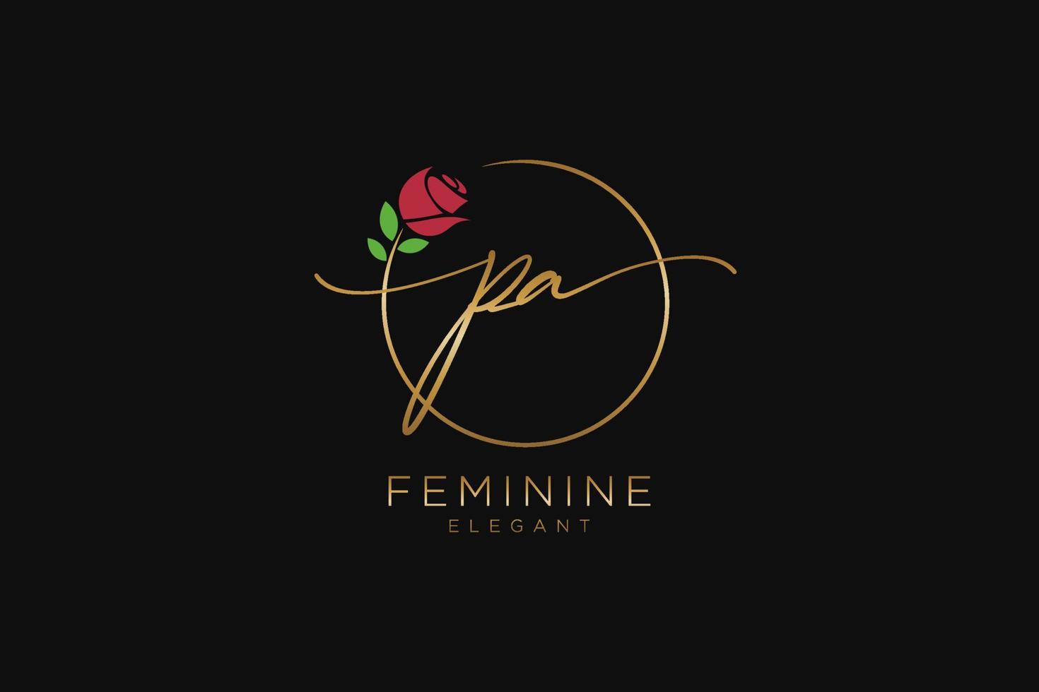 monogramme de beauté du logo féminin pa initial et design élégant du logo, logo manuscrit de la signature initiale, mariage, mode, floral et botanique avec modèle créatif. vecteur