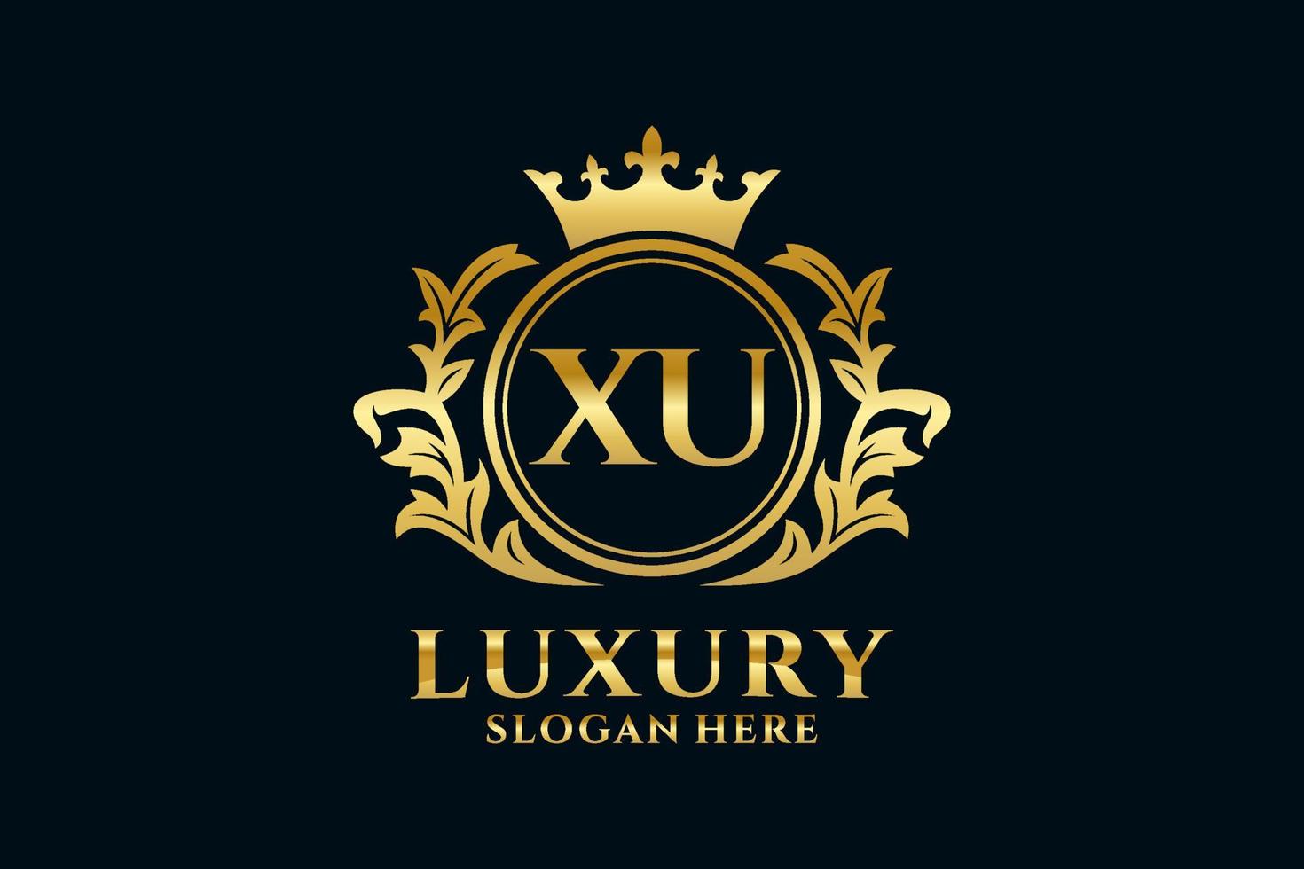 modèle initial de logo de luxe royal de lettre xu dans l'art vectoriel pour des projets de marque luxueux et d'autres illustrations vectorielles.