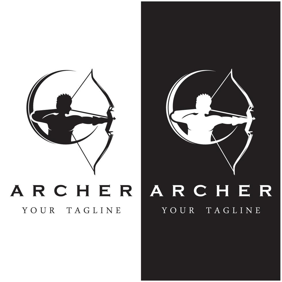 ensemble de logo archer avec modèle de slogan vecteur