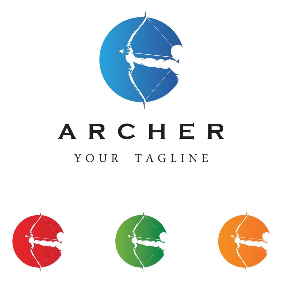 ensemble de logo archer avec modèle de slogan vecteur