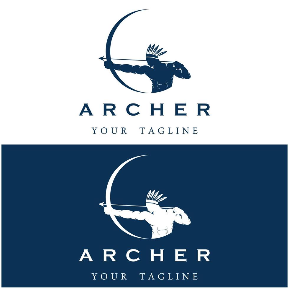 ensemble de logo archer avec modèle de slogan vecteur