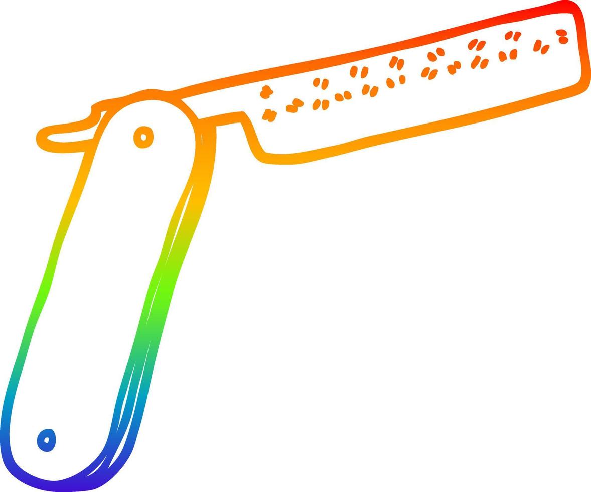 arc en ciel gradient ligne dessin dessin animé coupe gorge rasoir vecteur