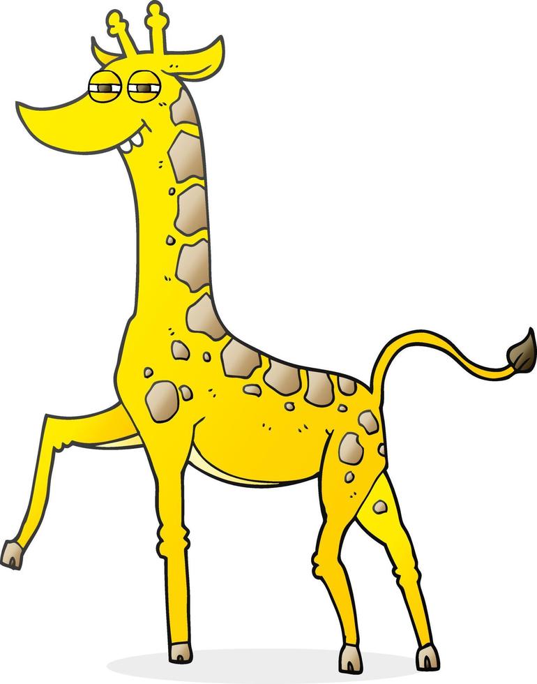 girafe cartoon dessiné à main levée vecteur