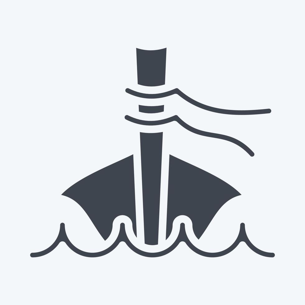 icône bateau à longue queue. lié au symbole de la Thaïlande. style de glyphe. conception simple modifiable. simple illustration. icônes vectorielles simples. tourisme de voyage mondial. thaïlandais vecteur