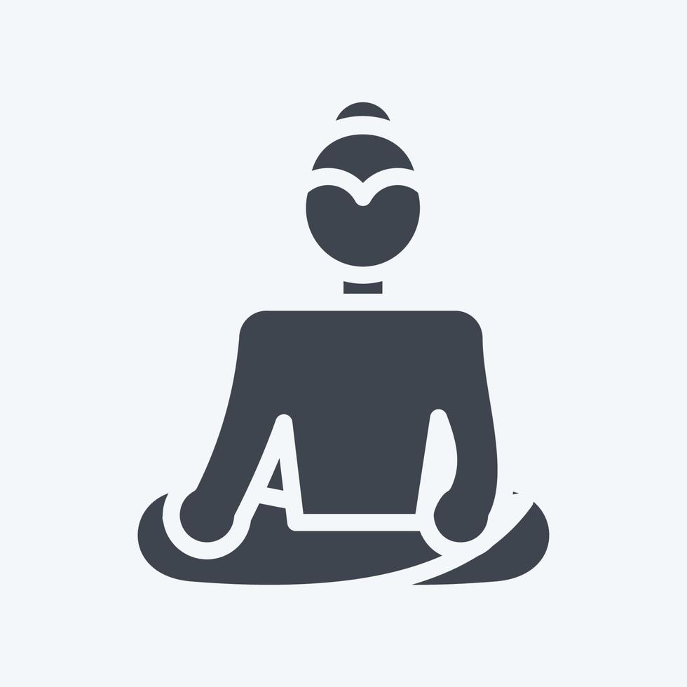 icône bouddha. lié au symbole de la Thaïlande. style de glyphe. conception simple modifiable. simple illustration. icônes vectorielles simples. tourisme de voyage mondial. thaïlandais vecteur