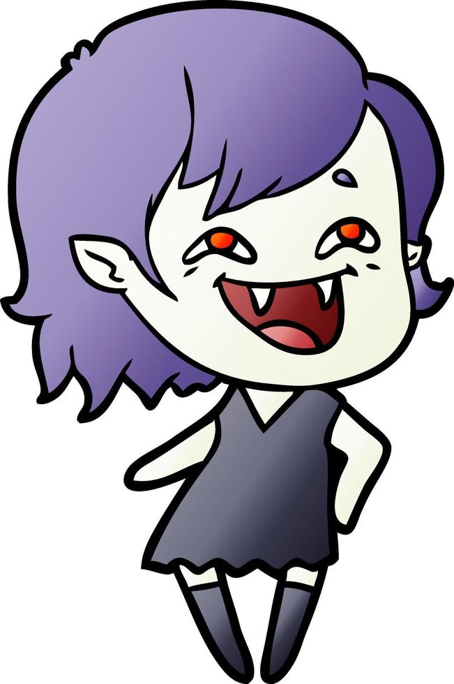 dessin animé rire fille vampire vecteur