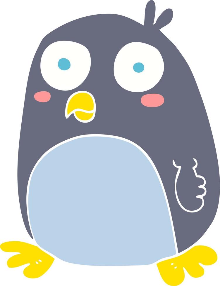 illustration en couleur plate du pingouin vecteur