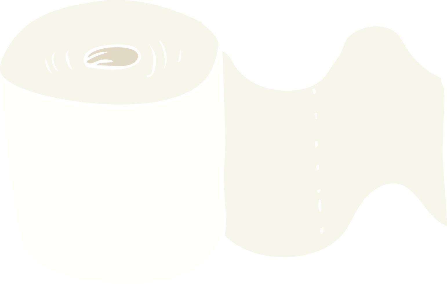 illustration en couleur plate du rouleau de papier toilette vecteur