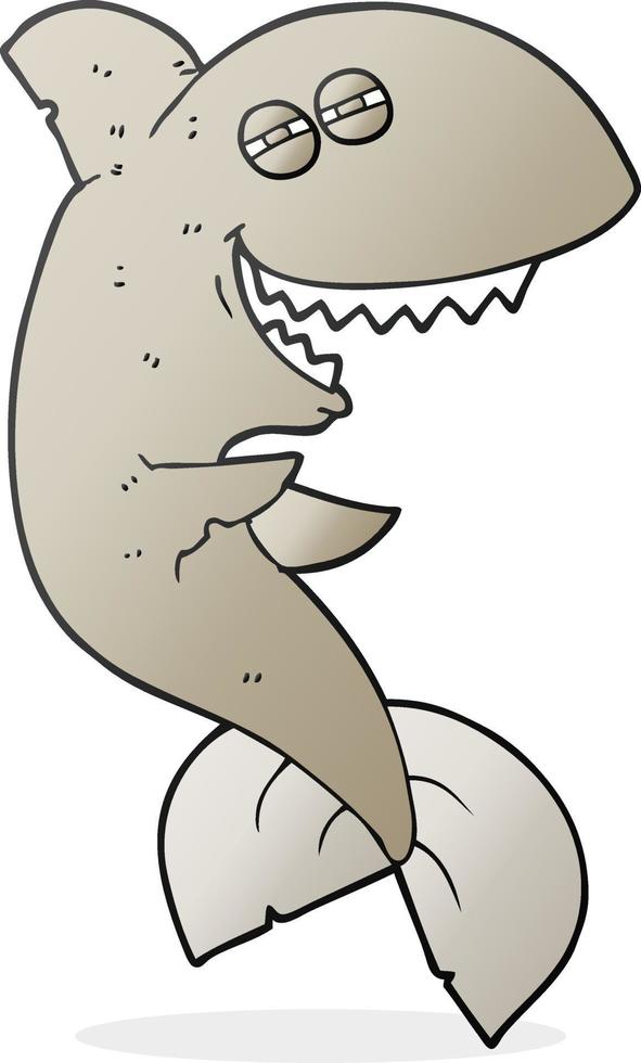 requin riant cartoon dessiné à main levée vecteur