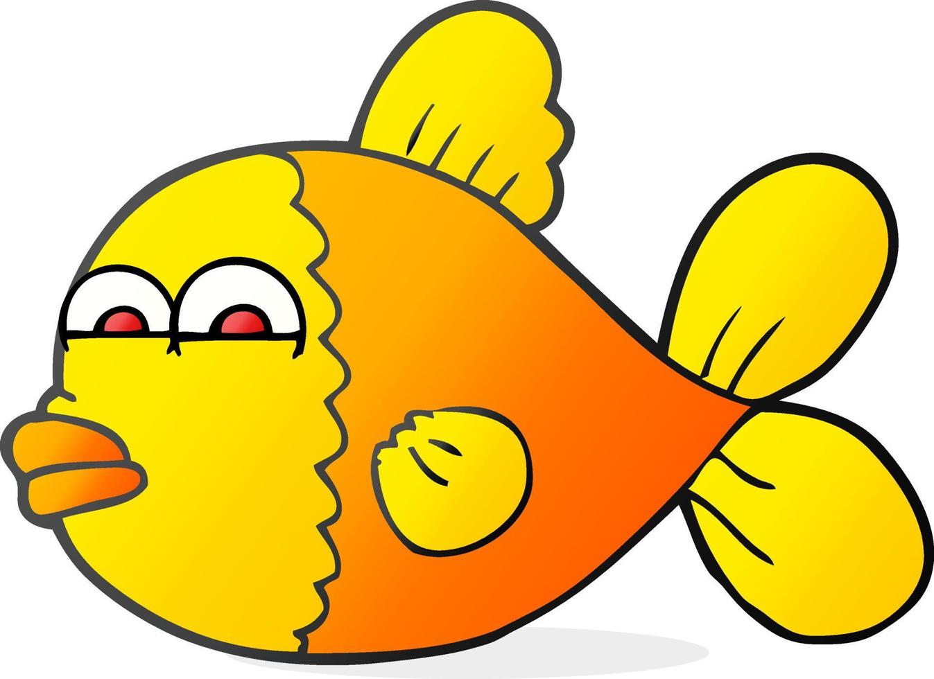 poisson de dessin animé dessiné à main levée vecteur