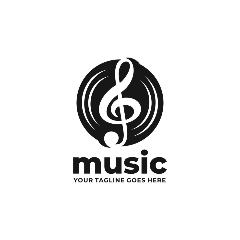 vecteur de logo plat simple musique