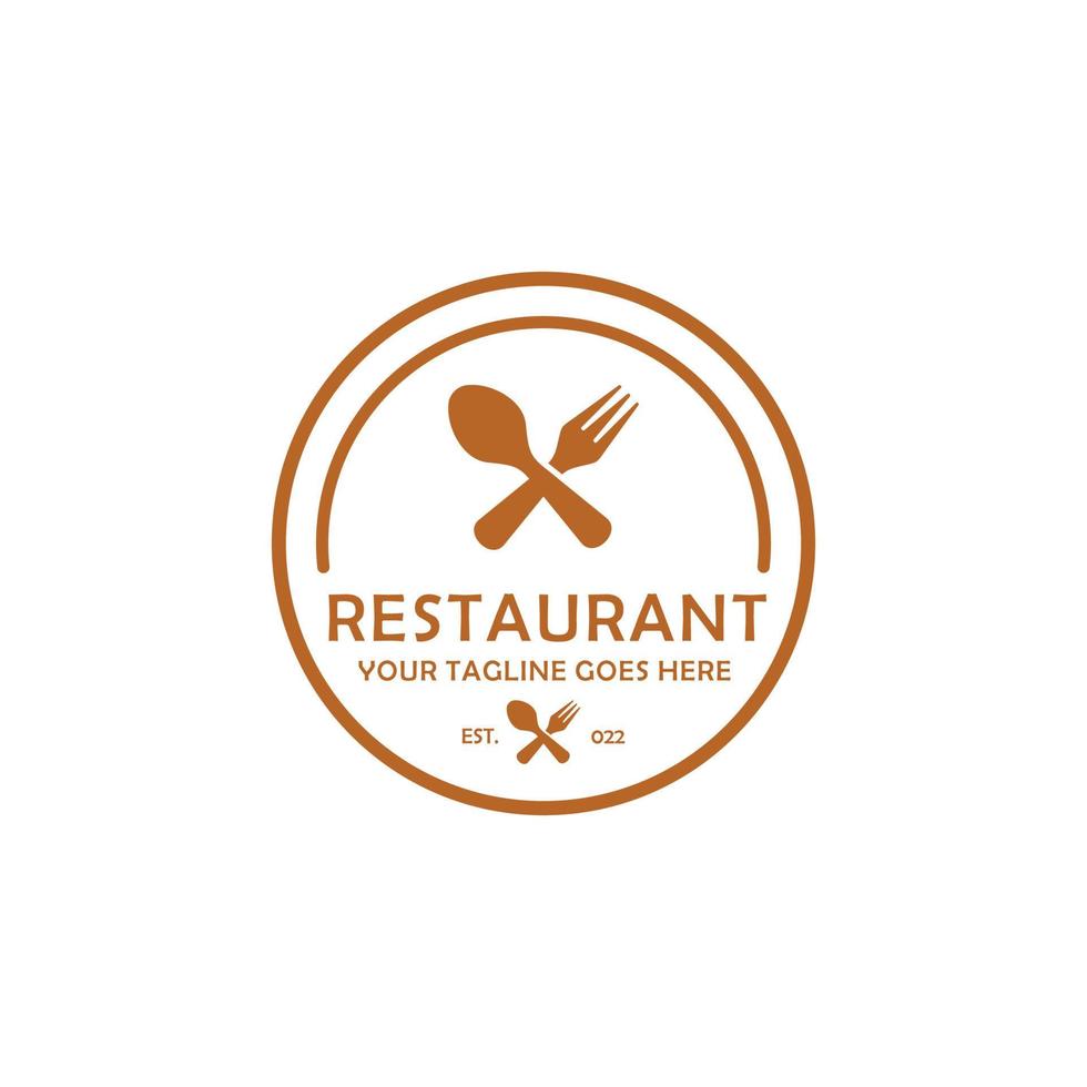 création de logo plat simple restaurant vecteur