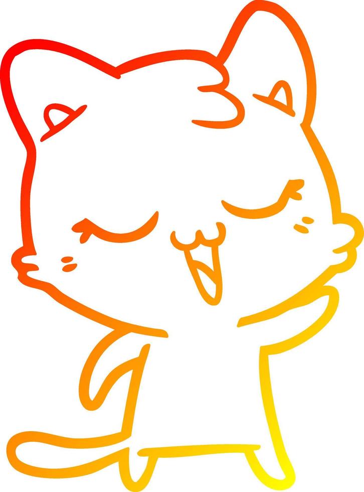 chat de dessin animé de dessin de ligne de gradient chaud vecteur