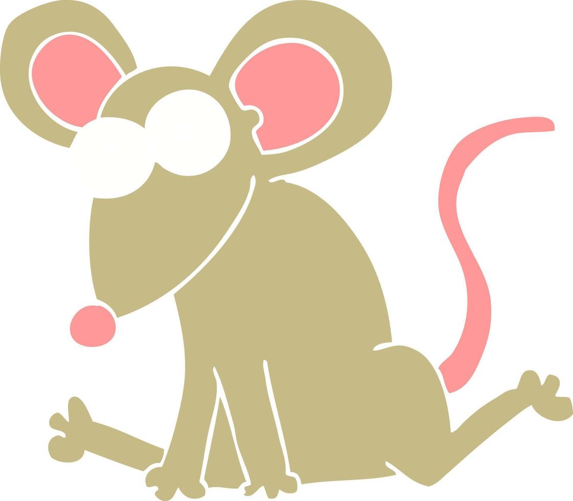 illustration en couleur plate de la souris vecteur