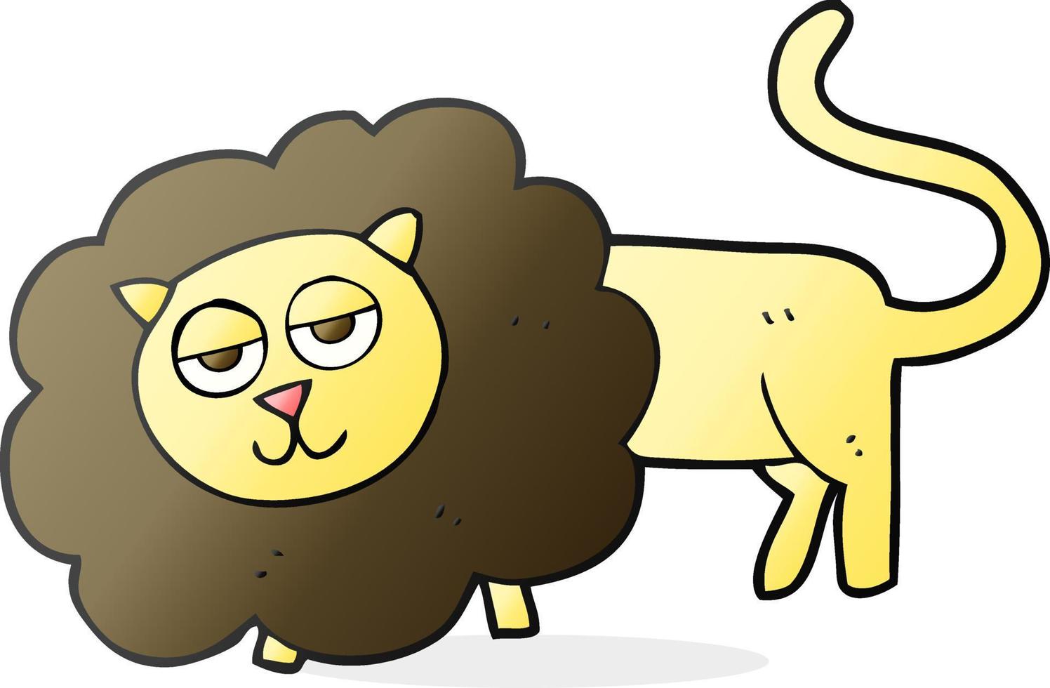 lion de dessin animé dessiné à main levée vecteur