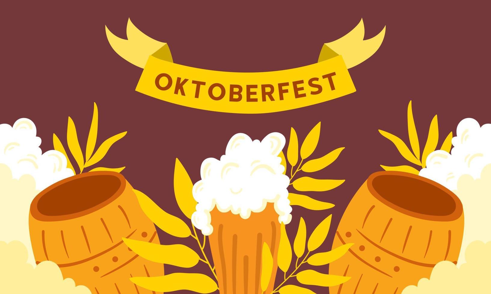 fond de la fête de la bière. bannière de l'événement du festival de la bière oktoberfest. affiche de vecteur de fête
