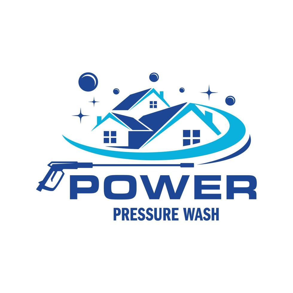 création de logo de pulvérisation de lavage sous pression. modèle graphique vectoriel d'illustration de lavage de puissance professionnelle