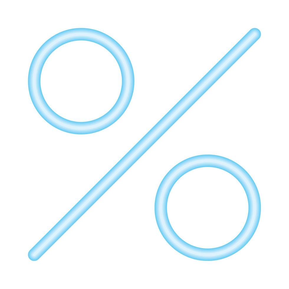 symbole de pourcentage de néon vecteur