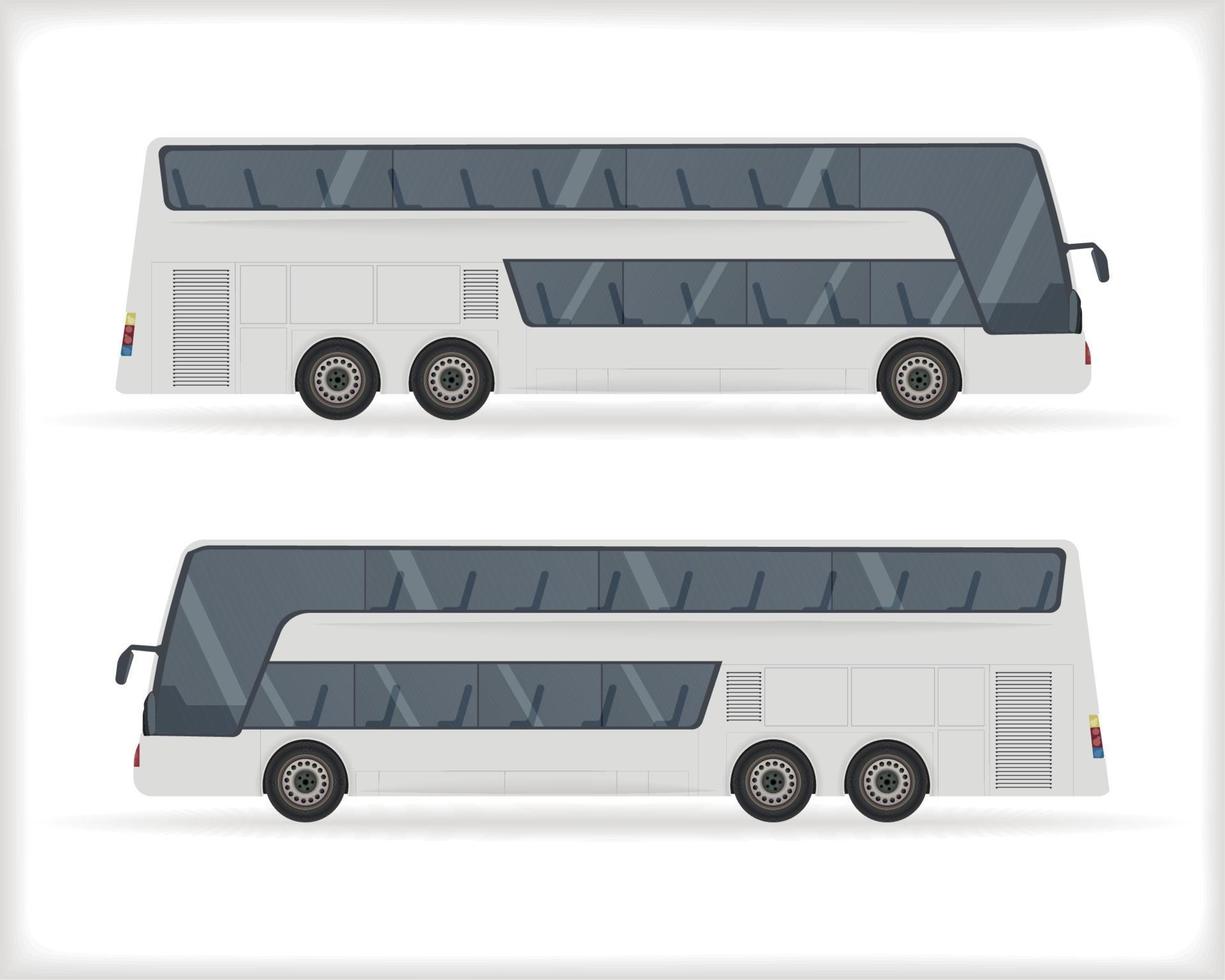 maquette de véhicules de bus blancs vecteur