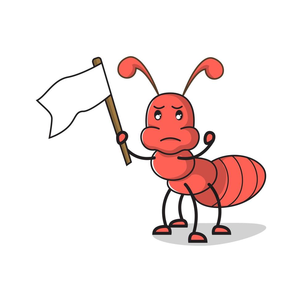 vecteur de dessin animé de fourmi disant abandonner