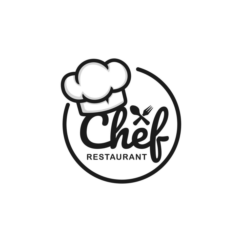 illustration vectorielle de chef logo design. logo restaurant vecteur