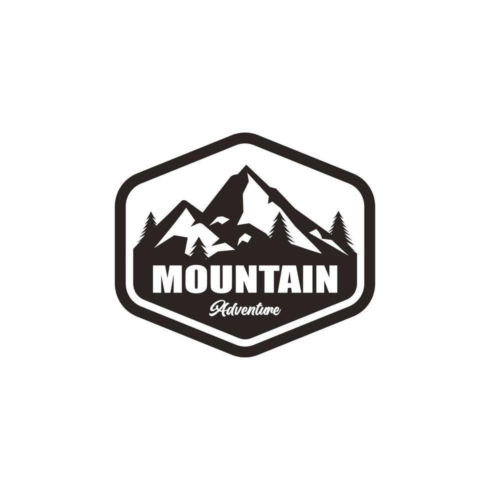 illustration vectorielle de montagne aventure logo design vecteur